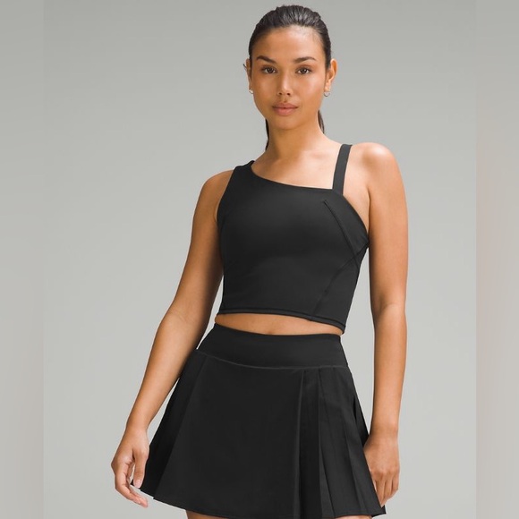 Lululemon Everlux Asymmetrical Tank Top - Black - Size 8 - Picture 1 of 5